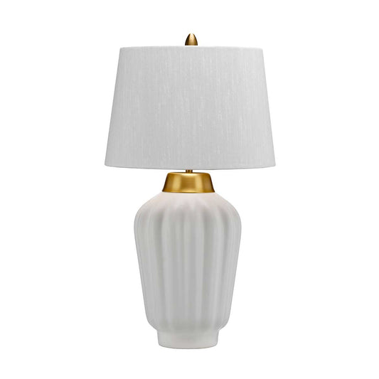 Bexley 1 Light Table Lamp – White & Brushed Brass