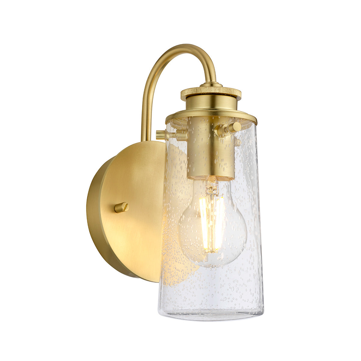 Braelyn 1 Light Wall Light – Brushed Brass