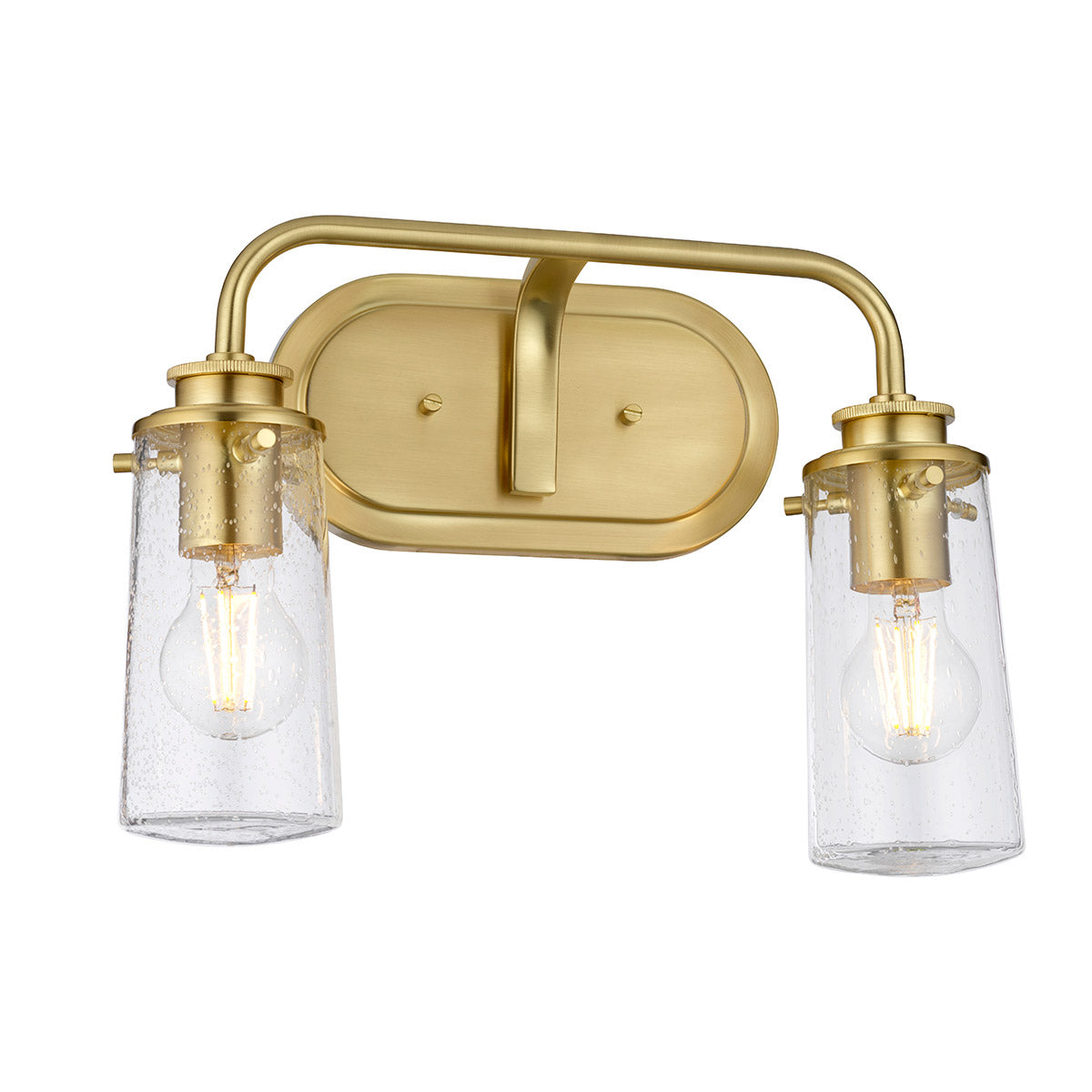 Braelyn 2 Light Wall Light – Brushed Brass