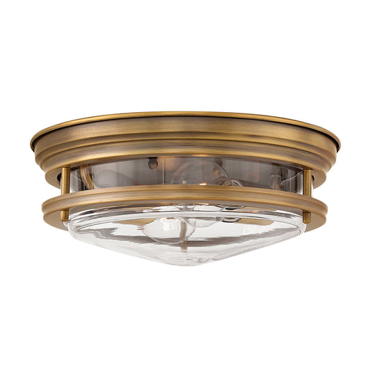 Hadrian 2 Light Flush Mount – Clear Glass – Brushed Bronze