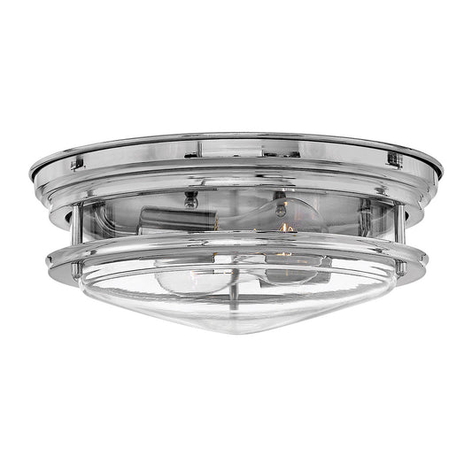 Hadrian 2 Light Flush Mount – Clear Glass – Chrome