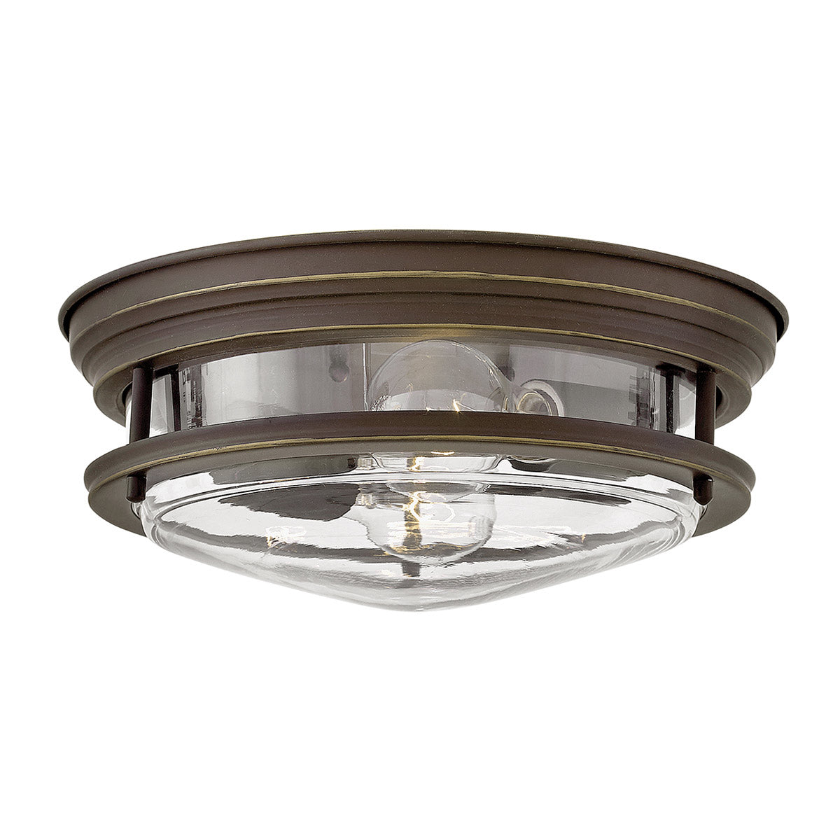 Hadrian 2 Light Flush Mount – Clear Glass – Oil Rubbed Bronze