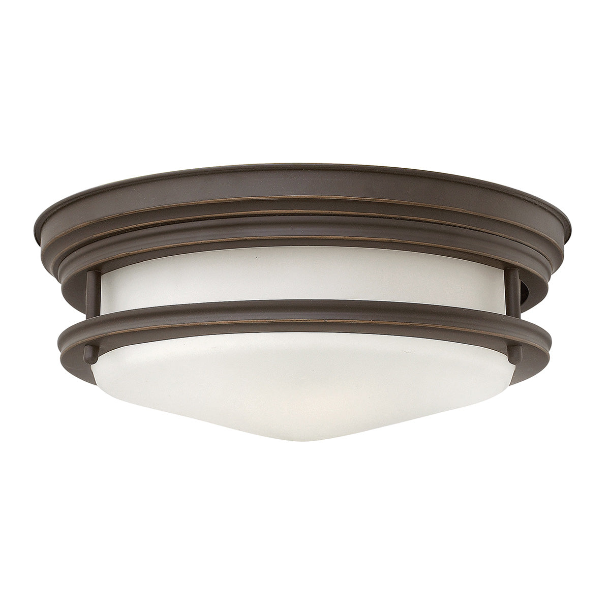 Hadrian 2 Light Flush Mount – Opal Glass – Oil Rubbed Bronze