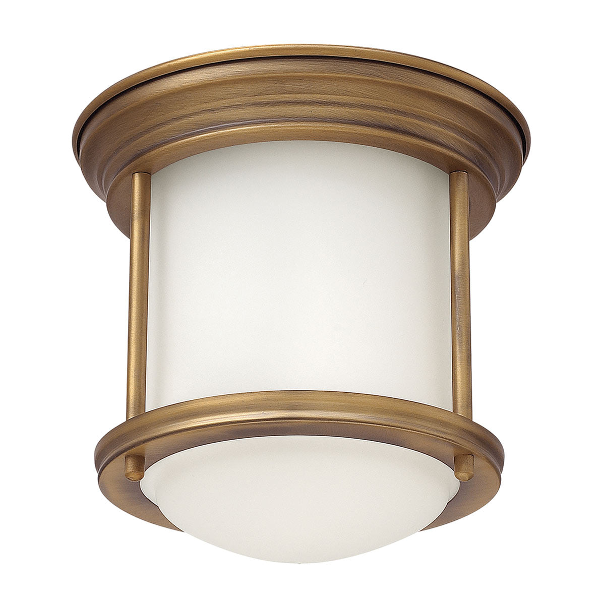 Hadrian 1 Light Flush Mount – Opal Glass – Brushed Bronze