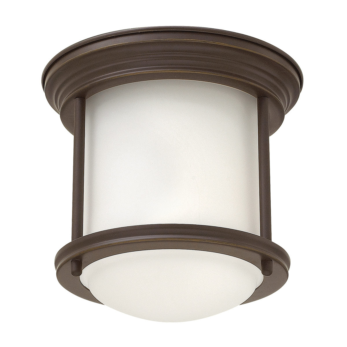 Hadrian 1 Light Flush Mount – Opal Glass – Oil Rubbed Bronze