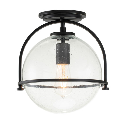 Somerset 1 Light Flush Mount – Black/Clear