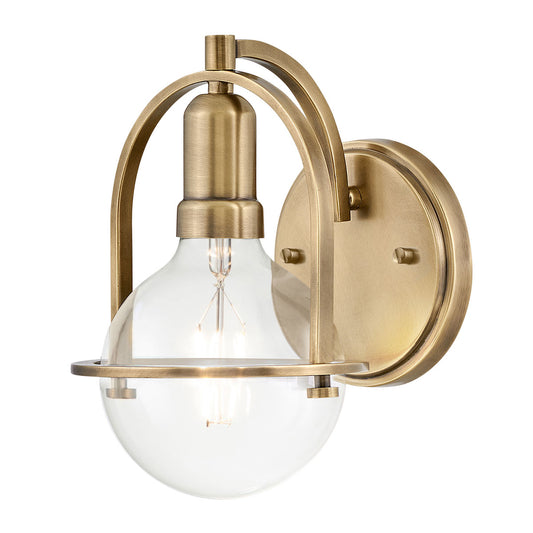 Somerset 1 Light Wall Light – Brass/Clear