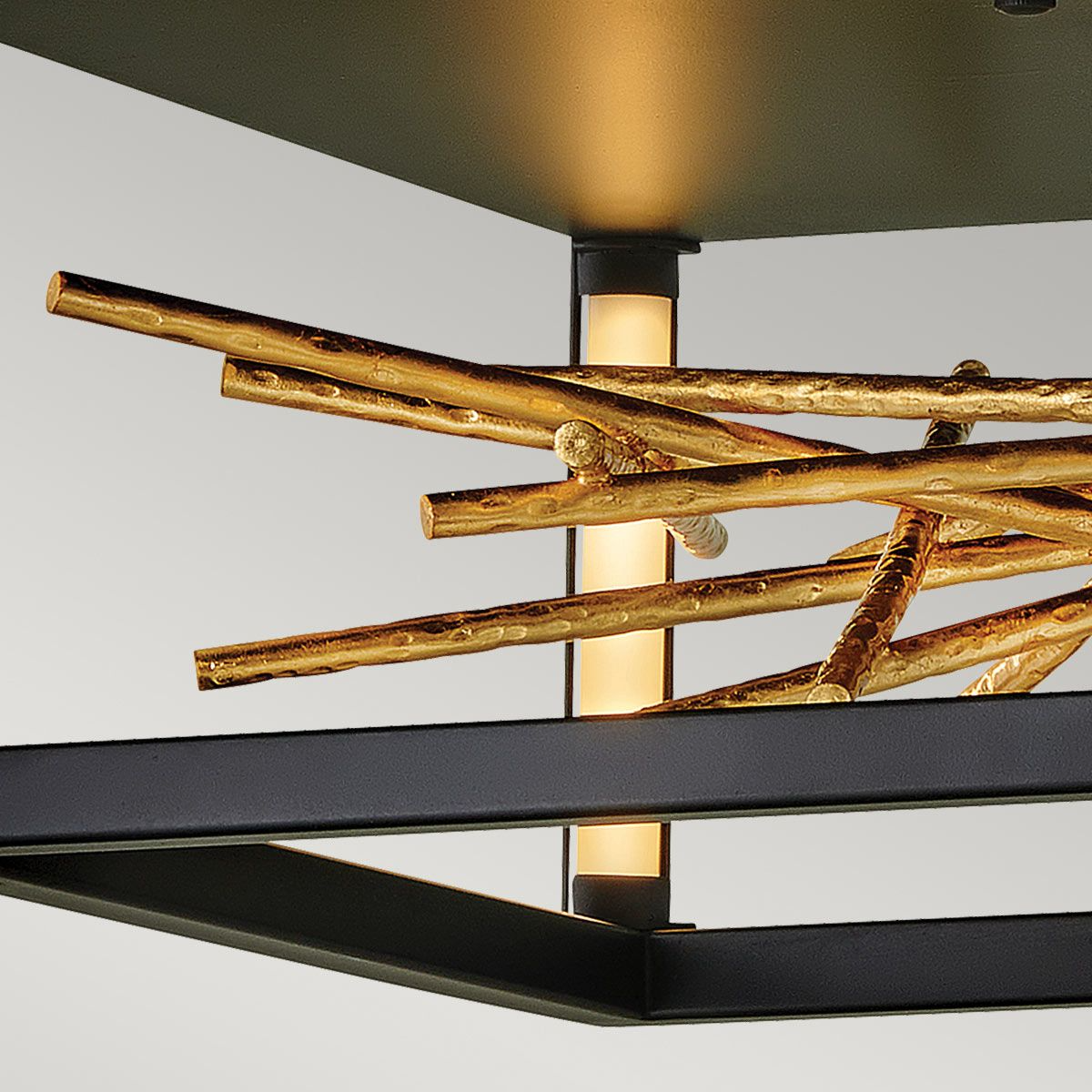 Styx LED Flush - Black & Gilded Gold