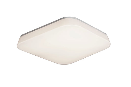 Quatro Flush Ceiling / Wall 18W Medium LED 3000K, 1800lm, White Acrylic, 3yrs Warranty by Mantra