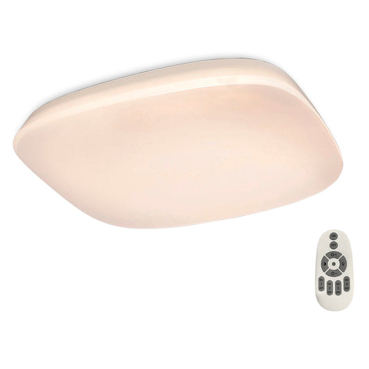 Quatro Flush Ceiling 60W LED Dimmable 3000K-6500K, 3800lm, White Acrylic, 3yrs Warranty by Mantra