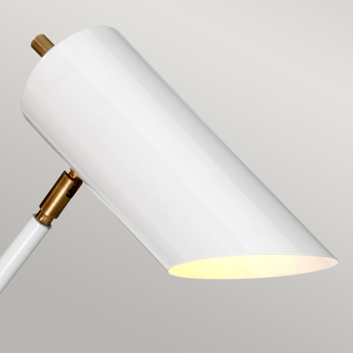 Quinto 1 Light Floor Lamp - White Aged Brass