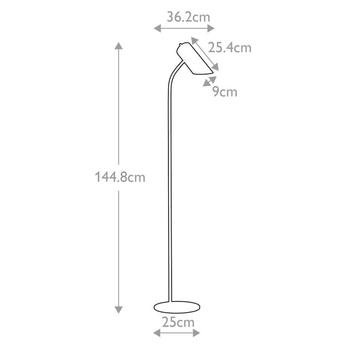 Quinto 1 Light Floor Lamp - White Aged Brass