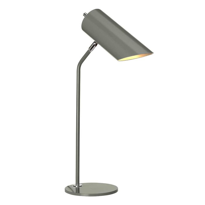 Quinto 1 Light Table Lamp - Dark Grey / Polished Nickel