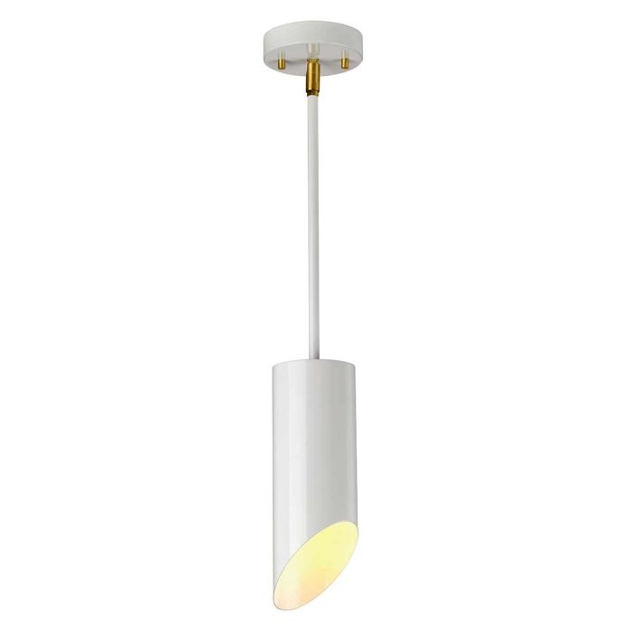 Quinto 1 Light Pendant - White Aged Brass