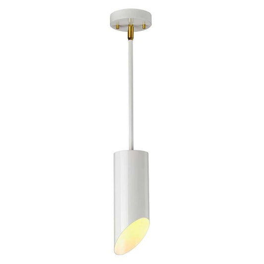 Quinto 1 Light Pendant - White Aged Brass