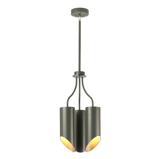 Quinto 3 Light Chandelier - Dark Grey Polished Nickel