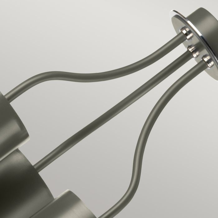 Quinto 3 Light Chandelier - Dark Grey Polished Nickel