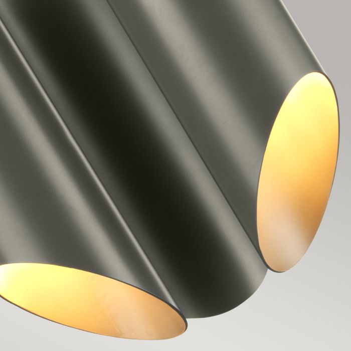 Quinto 3 Light Chandelier - Dark Grey Polished Nickel