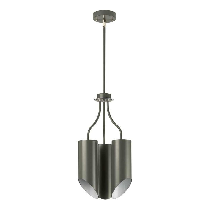 Quinto 3 Light Chandelier - Dark Grey Polished Nickel