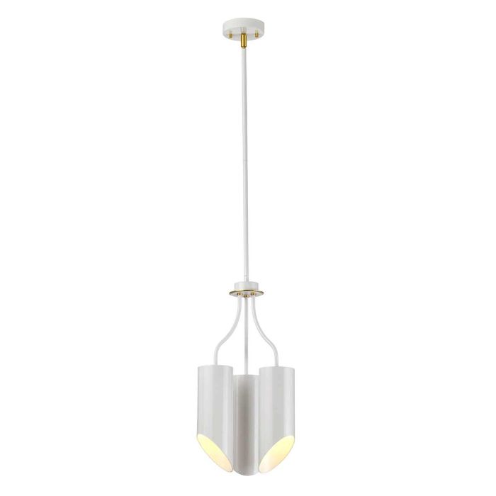 Quinto 3 Light Chandelier - White Aged Brass