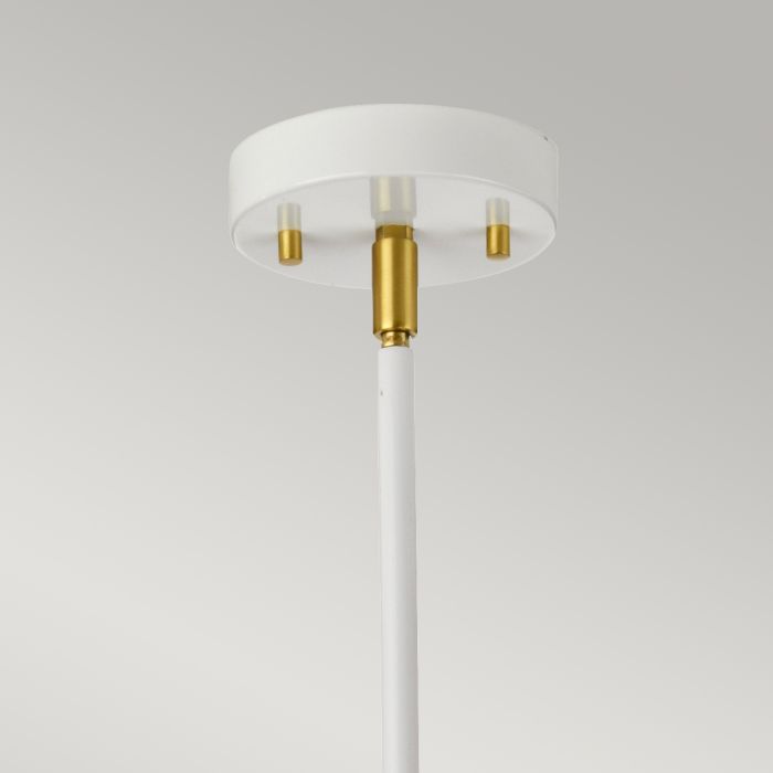 Quinto 3 Light Chandelier - White Aged Brass