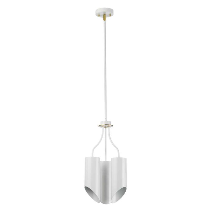 Quinto 3 Light Chandelier - White Aged Brass