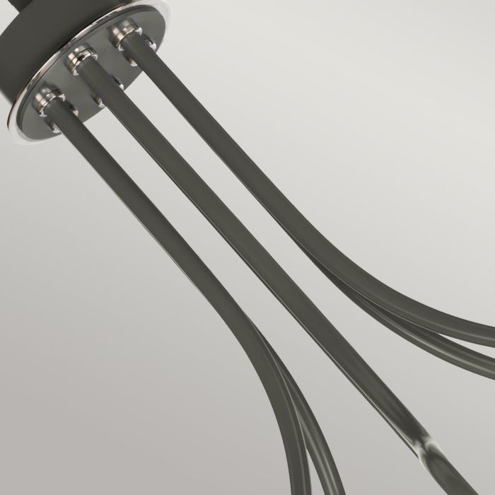 Quinto 6 Light Chandelier - Dark Grey Polished Nickel