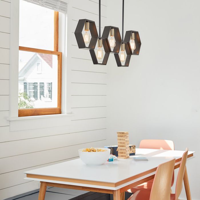 Bismarck 5 Light Linear Pendant - Earth Black