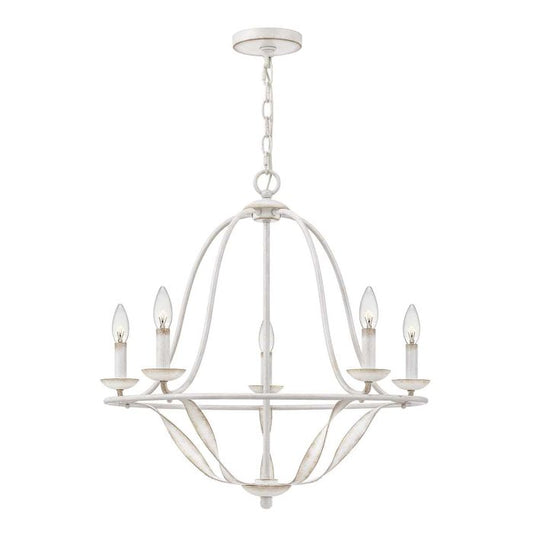 Bradbury 5 Light Chandelier - Antique White