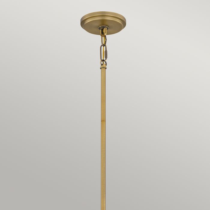 Brecken 2 lt Pendant Light - Aged Brass and Cased Opal glass Shade