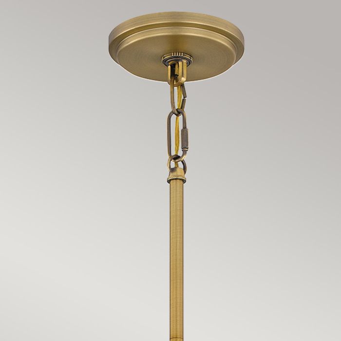 Brecken 2 lt Pendant Light - Aged Brass and faux Alabaster glass Shade