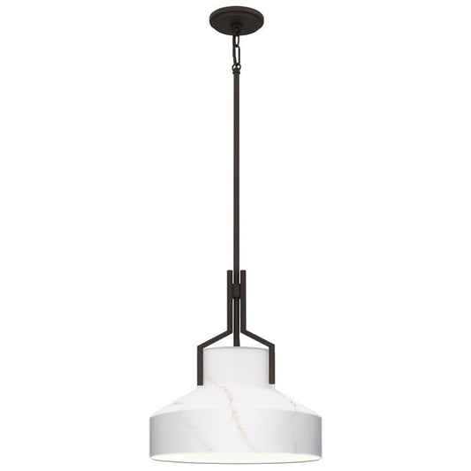 Brecken 2 lt Pendant Light - Old Bronze and faux Alabaster glass Shade