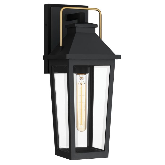 Buckley 1 lt Coastal Medium Outdoor Wall Lantern - Matt Black & Brass Accent