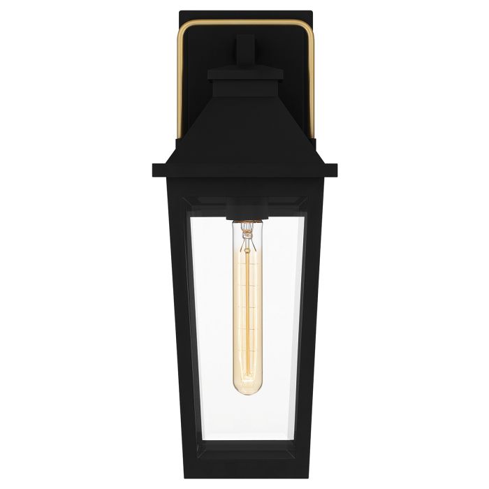 Buckley 1 lt Coastal Medium Outdoor Wall Lantern - Matt Black & Brass Accent