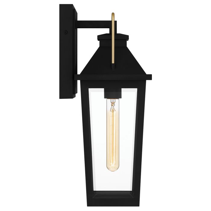 Buckley 1 lt Coastal Medium Outdoor Wall Lantern - Matt Black & Brass Accent