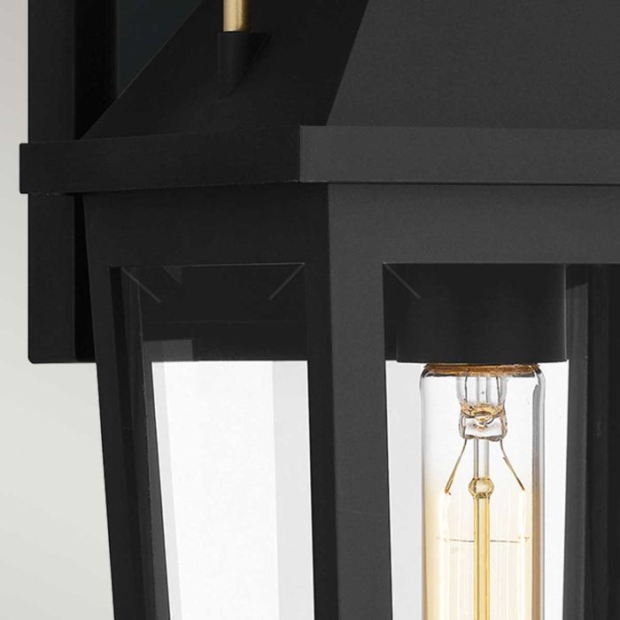 Buckley 1 lt Coastal Medium Outdoor Wall Lantern - Matt Black & Brass Accent