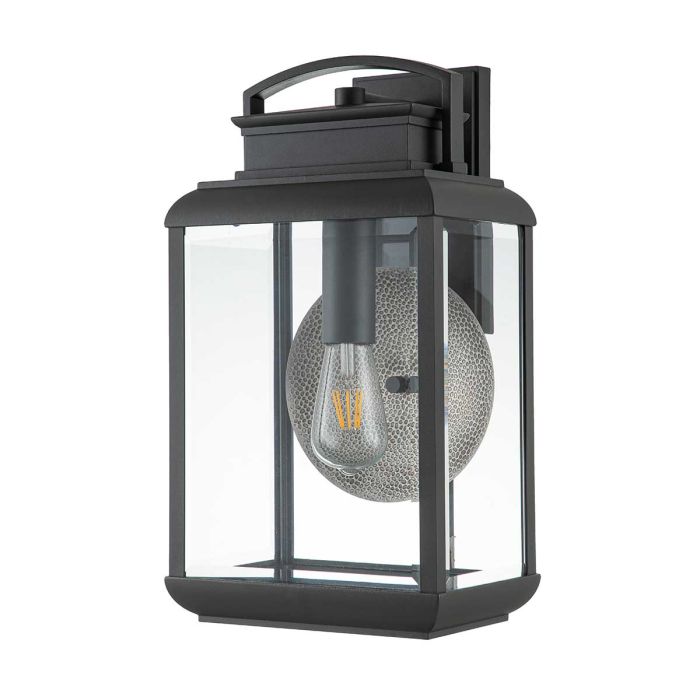 Byron 1 Light Large Wall Lantern - Graphite with Pewter Reflector