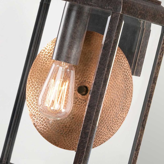 Byron 1 Light Large Wall Lantern - Imperial Bronze with Copper Reflector