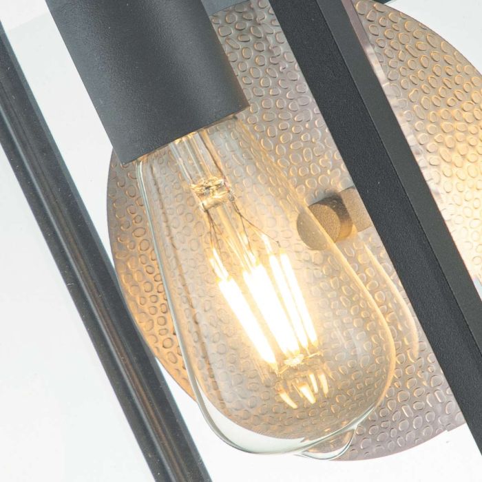 Byron 1 Light Medium Wall Lantern - Graphite with Pewter Reflector