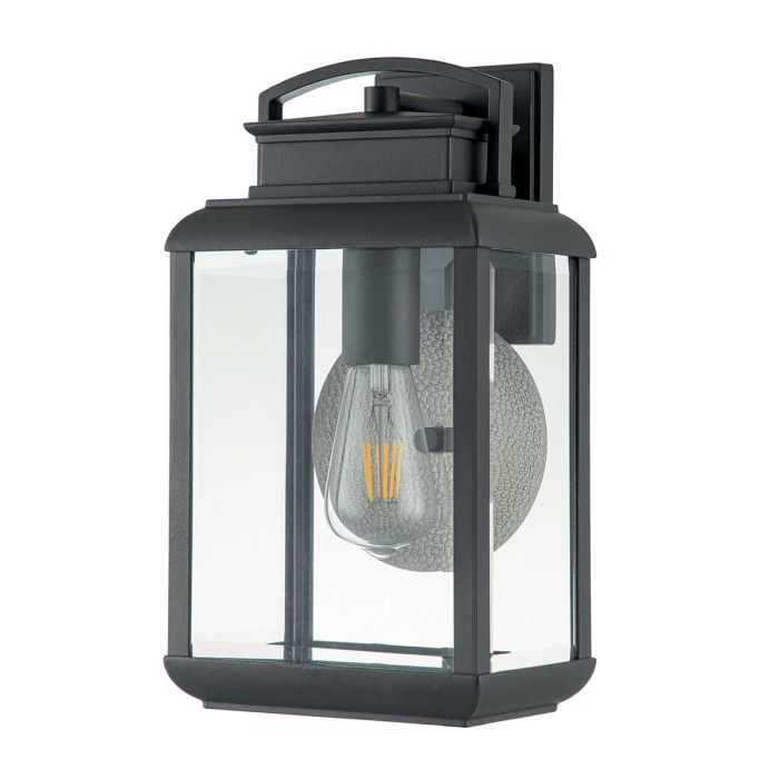 Byron 1 Light Medium Wall Lantern - Graphite with Pewter Reflector
