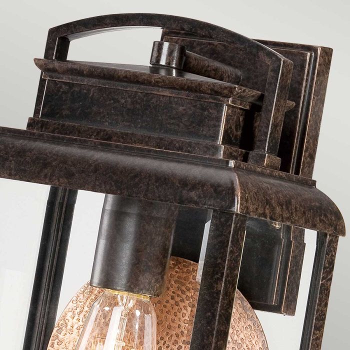 Byron 1 Light Medium Wall Lantern - Imperial Bronze with Copper Reflector