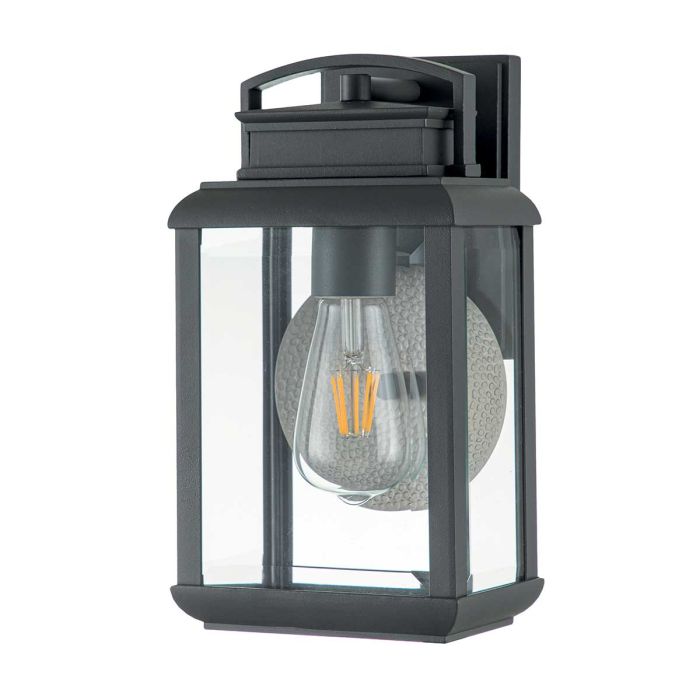 Byron 1 Light Small Wall Lantern - Graphite with Pewter Reflector