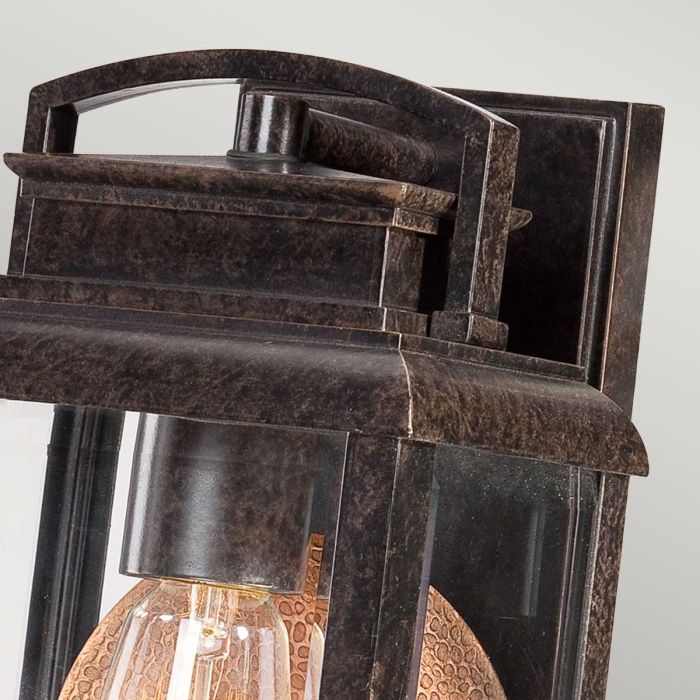 Byron 1 Light Small Wall Lantern - Imperial Bronze with Copper Reflector