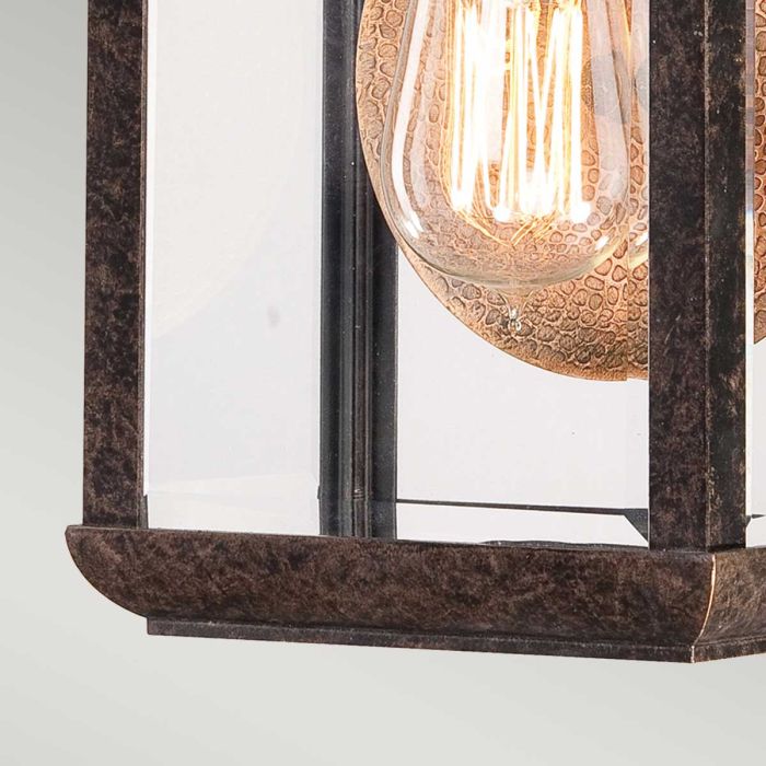 Byron 1 Light Small Wall Lantern - Imperial Bronze with Copper Reflector