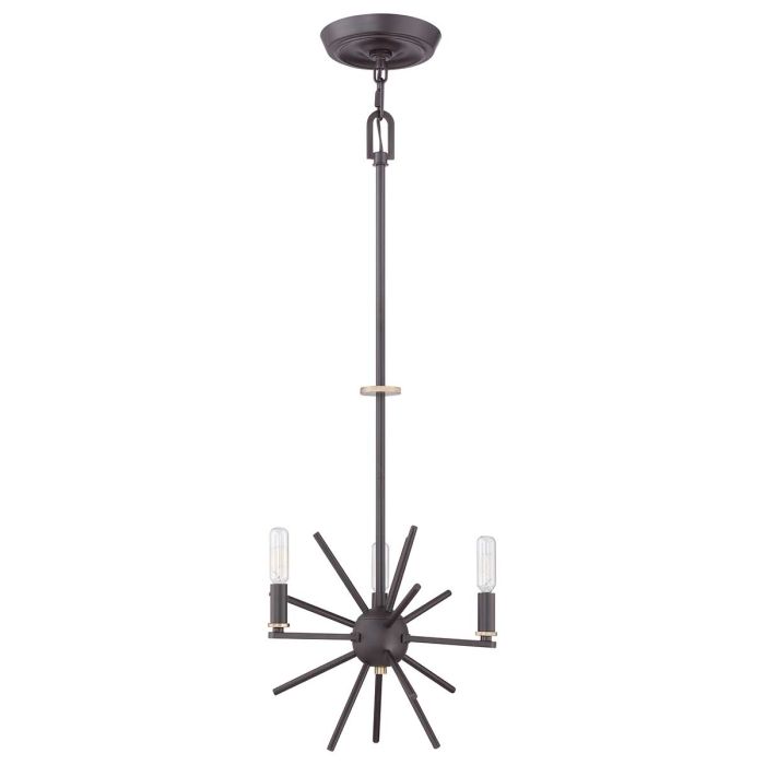 Carnegie 3 Light Chandelier - Western Bronze