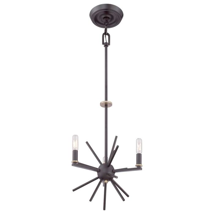 Carnegie 3 Light Chandelier - Western Bronze
