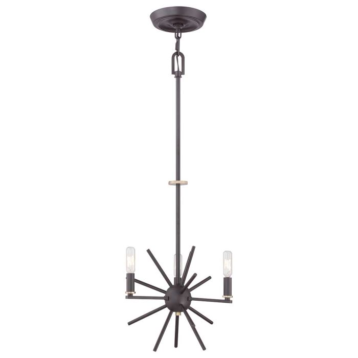 Carnegie 3 Light Chandelier - Western Bronze