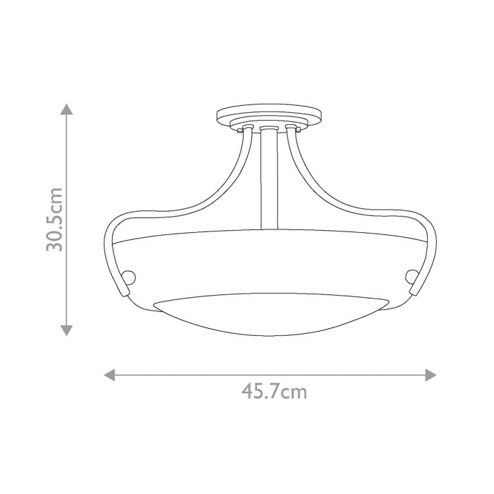 Chantilly 3 Light Semi-Flush Light - Palladian Bronze