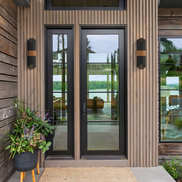 Chasm LED Wall Lantern - Large - Matte Black