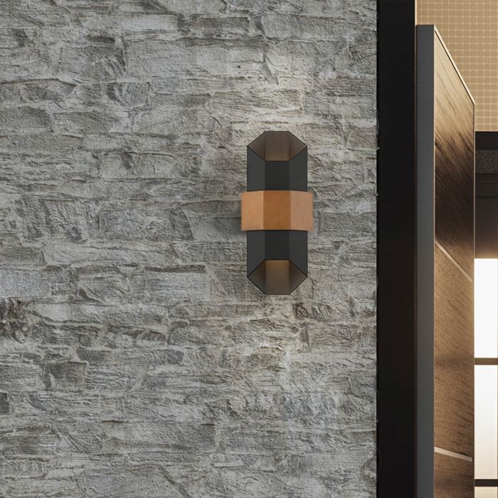 Chasm LED Wall Lantern - Medium - Matte Black